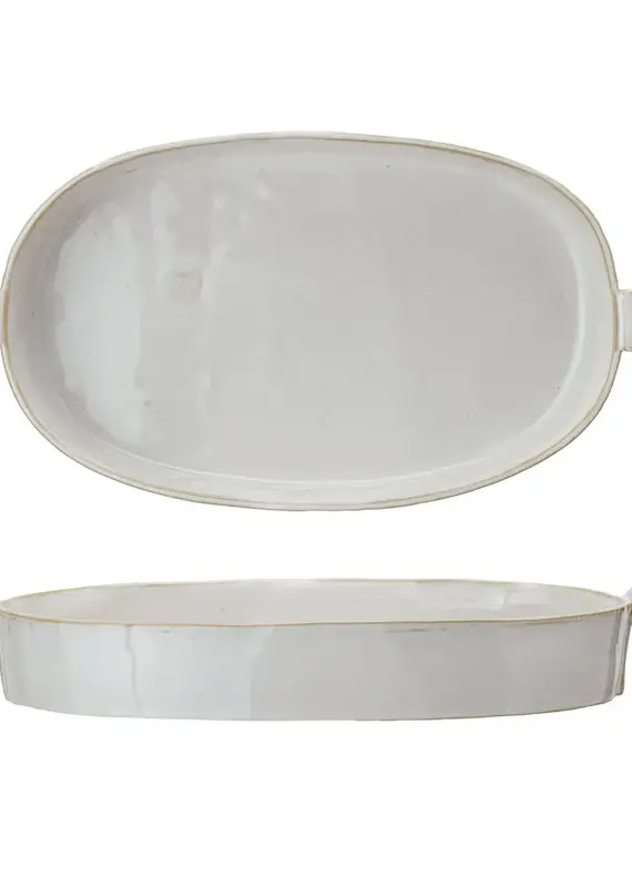 1-1/2 Quart Stoneware Baker w/ Handles 13-3/4"L x 7"W x 2-1/4"H