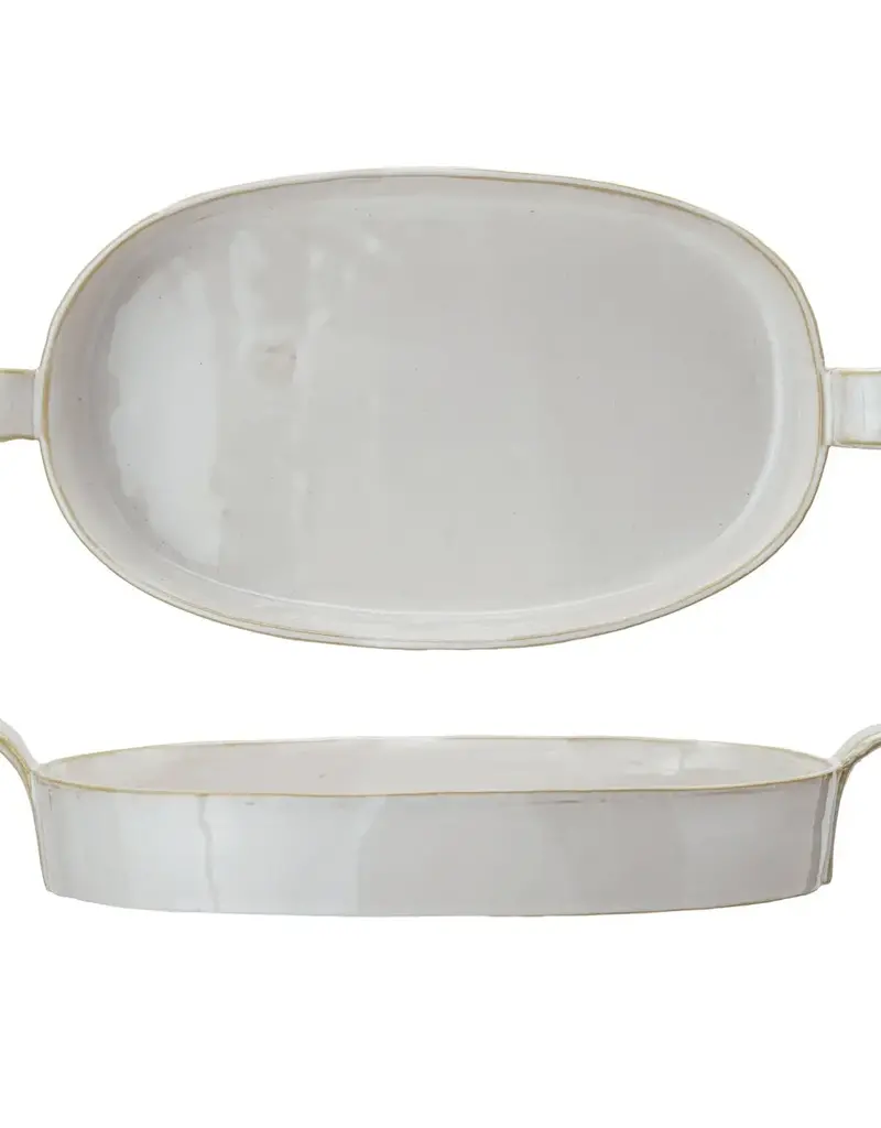 1-1/2 Quart Stoneware Baker w/ Handles 13-3/4"L x 7"W x 2-1/4"H
