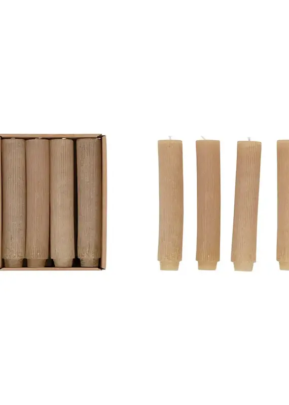 Unscented Pleated Taper Candles in Box, Set of 12
