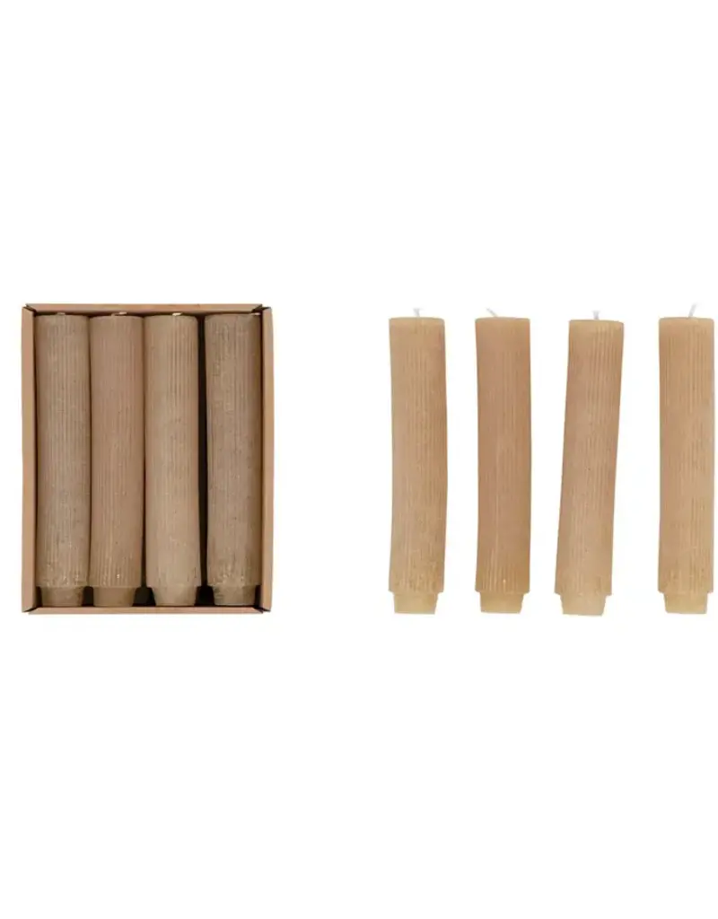 Unscented Pleated Taper Candles in Box, Set of 12