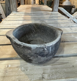 Small Vintage Hand-Hewn Stone - Pot RT 6/25