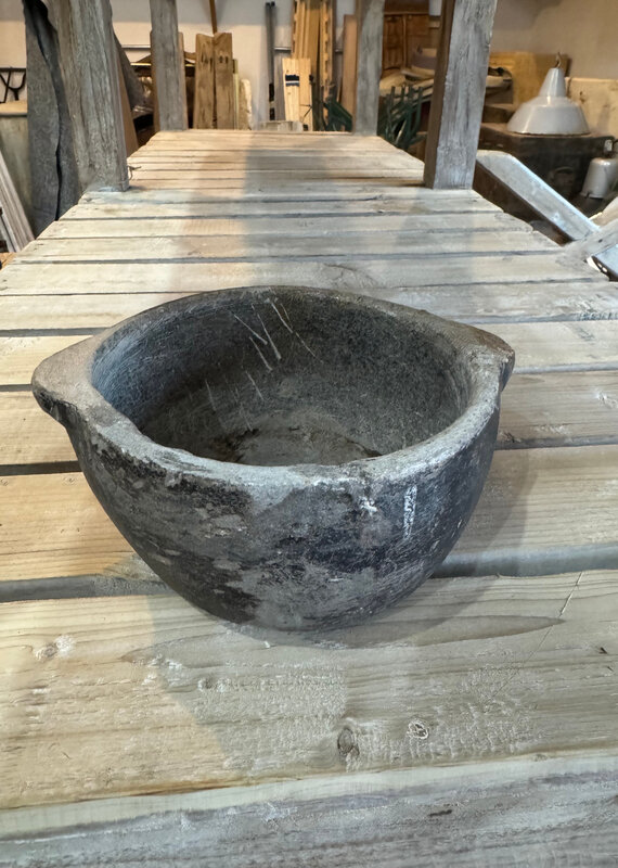 Small Vintage Hand-Hewn Stone - Pot RT 6/25