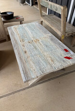 69 x 36 x 17 Vintage "X" Leg Barnwood Plank Coffee Table - RT 6/25