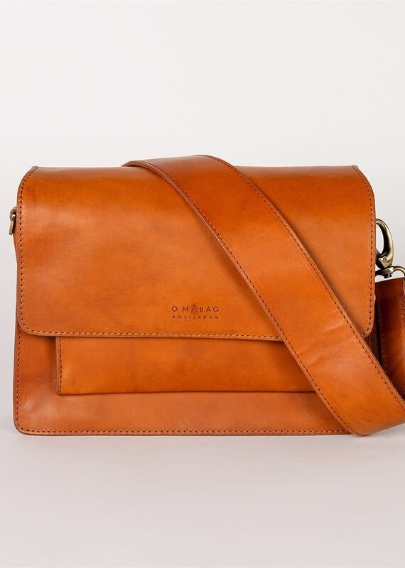 Austin Full-Size Bag in Cognac Classic Leather w/ Wide Leather and Thin Straps