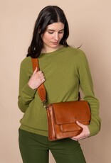 Austin Full-Size Bag in Cognac Classic Leather w/ Wide Leather and Thin Straps