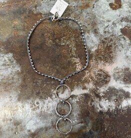 Jonas and Muse 3 Silver Rings On Necklace