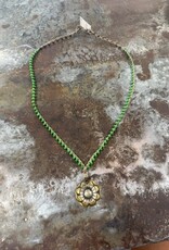 Pressed Flower w/ Green Bead