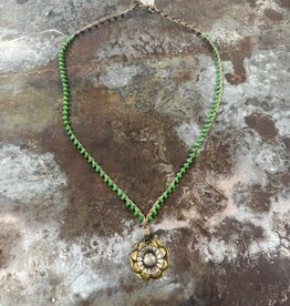 Pressed Flower w/ Green Bead