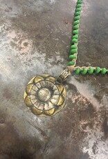 Pressed Flower w/ Green Bead