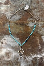Tubtan Pearl Cross - Turq