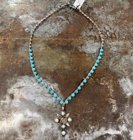Tubtan Pearl Cross - Turq