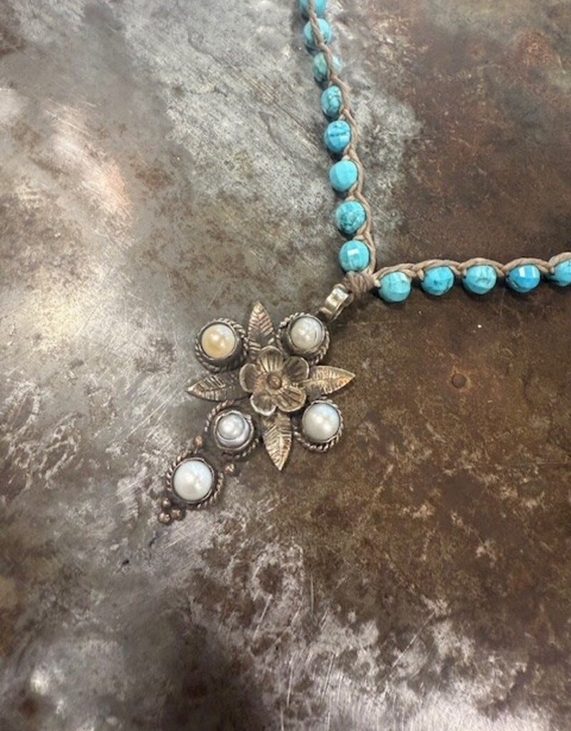 Tubtan Pearl Cross - Turq