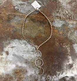 3 Silver Ring - Brown