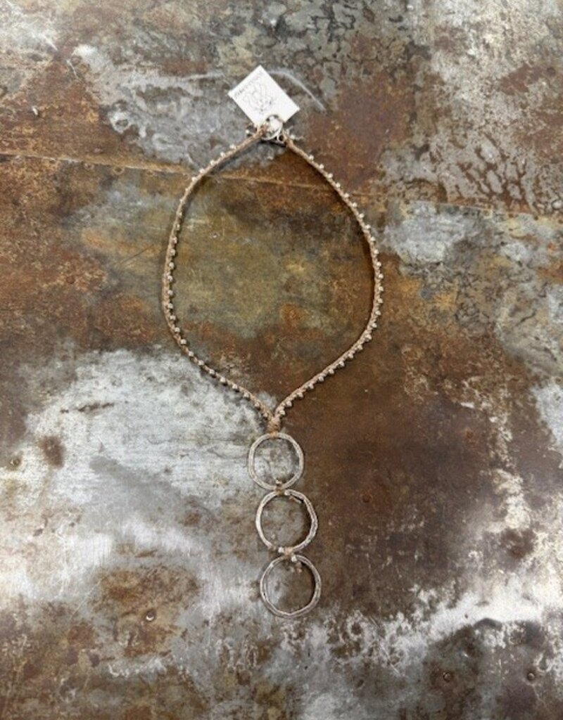 3 Silver Ring - Brown