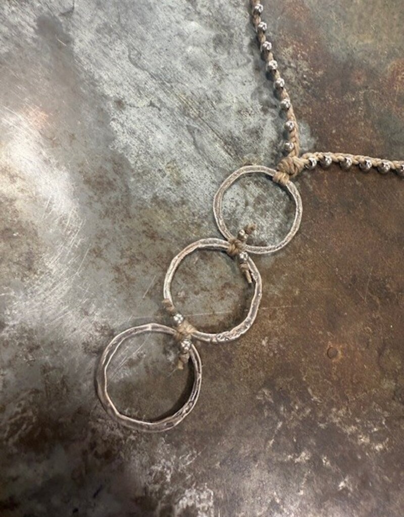 3 Silver Ring - Brown