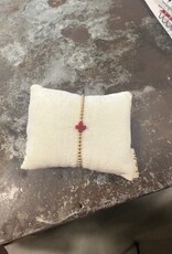 3 mm Gold-filled Bead w Red Cross Bracelet