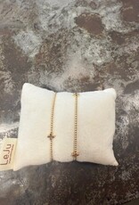 2 mm Gold-filled Bead w 3 Gold-filled Cross Bracelet