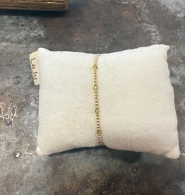 2mm Gold-filled & Chartreuse Bead Bracelet