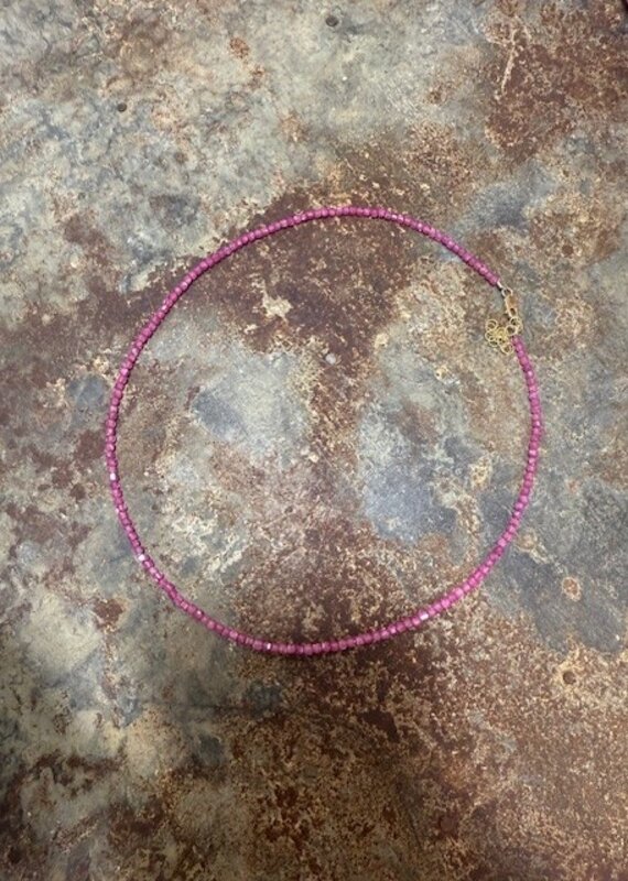 2mm Pink Zircon Necklace