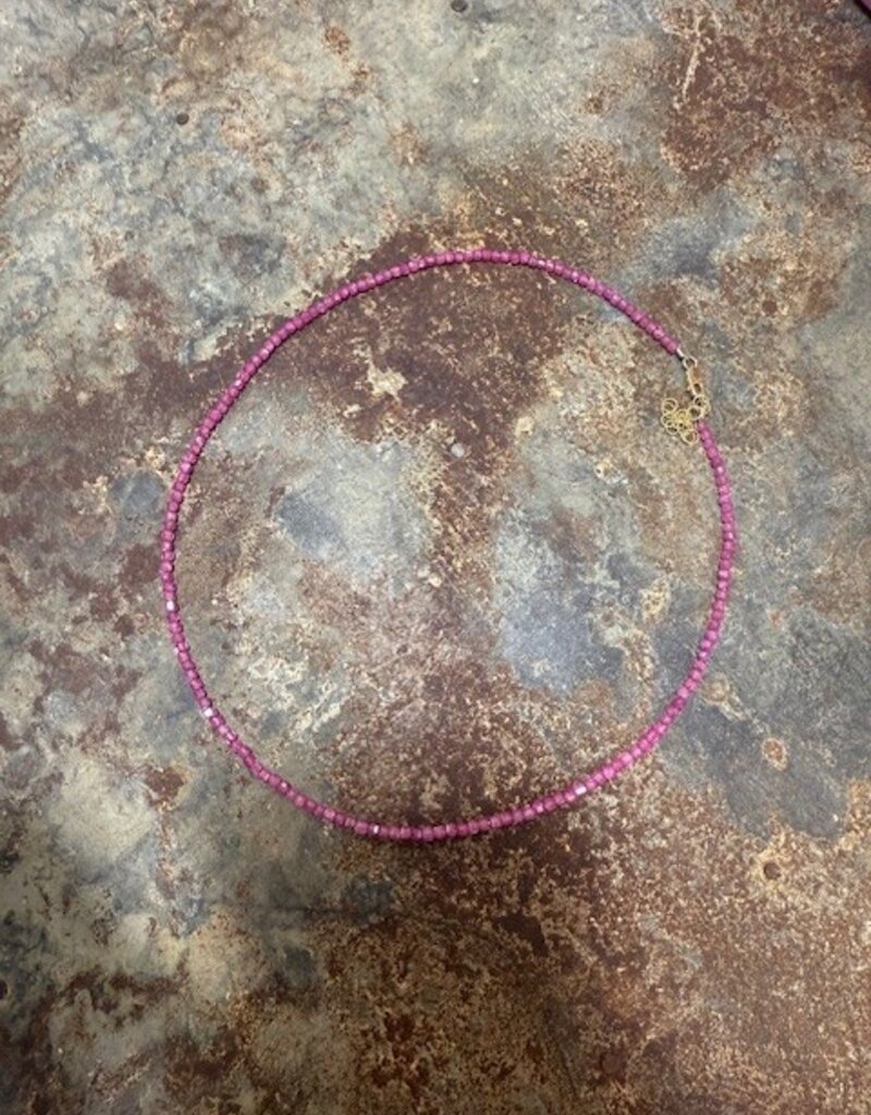 2mm Pink Zircon Necklace