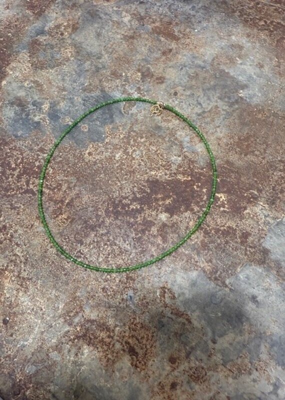 2mm Emerald Green Necklace