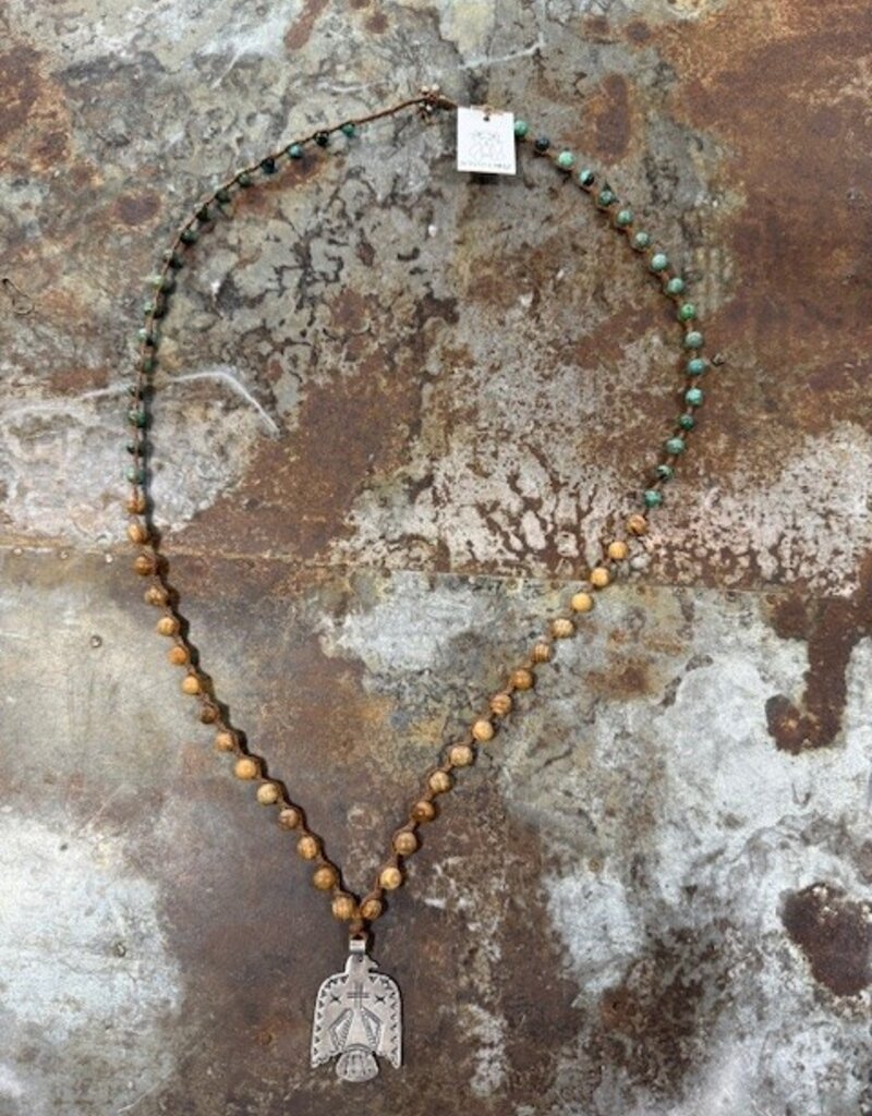 Jonas and Muse Necklaces - Size Large - Handmade Original Bead, Stone, and Silver by Artist Liz Jonas