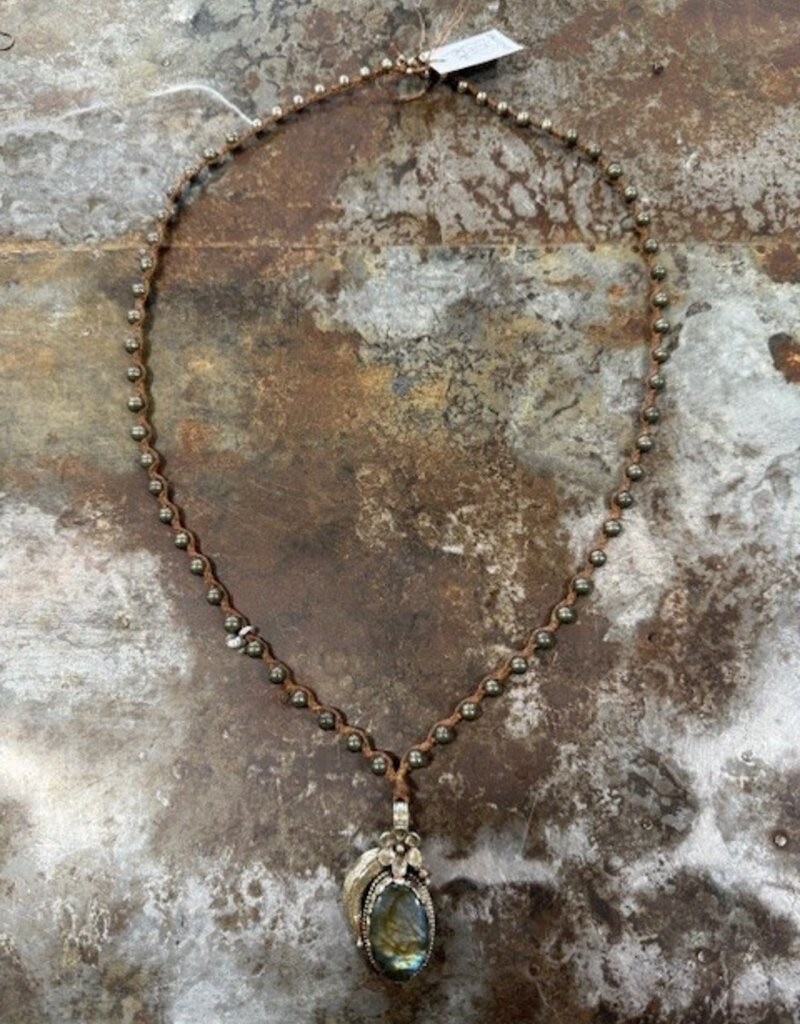 Jonas and Muse Necklaces - Size Large - Handmade Original Bead, Stone, and Silver by Artist Liz Jonas