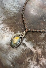 Jonas and Muse Necklaces - Size Large - Handmade Original Bead, Stone, and Silver by Artist Liz Jonas
