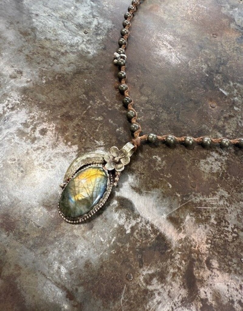 Jonas and Muse Necklaces - Size Large - Handmade Original Bead, Stone, and Silver by Artist Liz Jonas