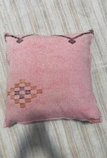 18" x 18" Pink Moroccan Cactus Silk Pillow w/ Insert