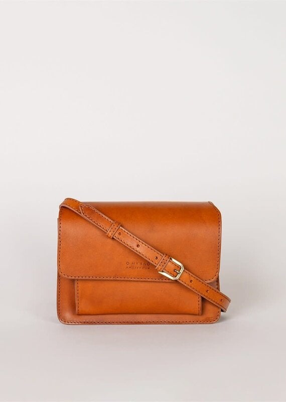 Austin Mini Bag in Cognac Classic Leather w/ Wide Leather and Thin Straps