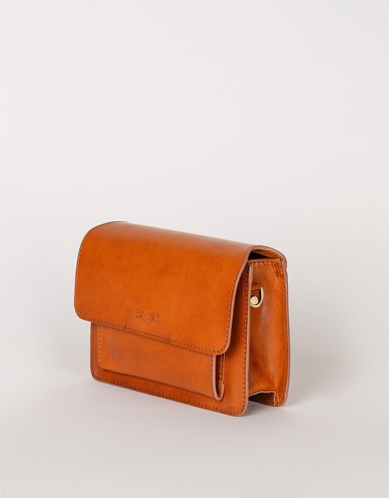 Austin Mini Bag in Cognac Classic Leather w/ Wide Leather and Thin Straps