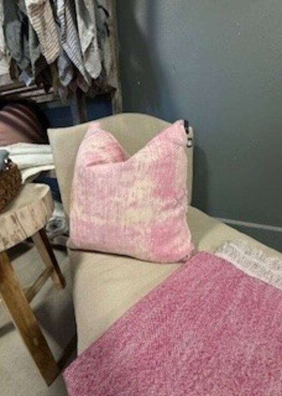 Pink Moroccan Cactus Silk Pillow with insert 22 x 22