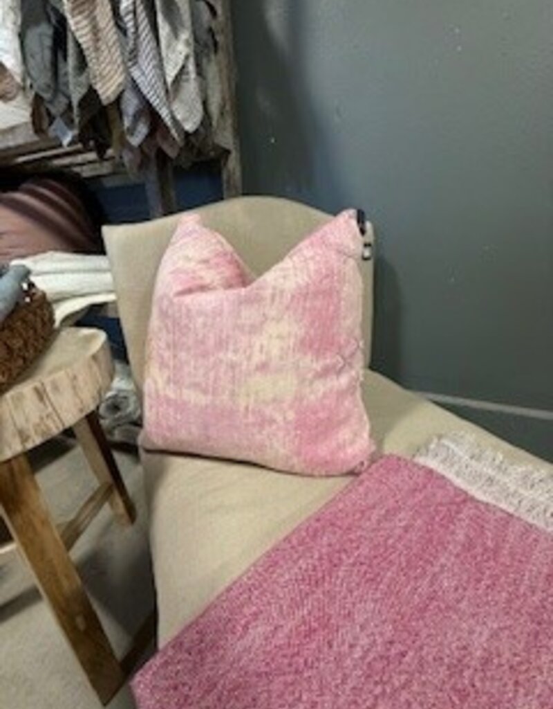 Pink Moroccan Cactus Silk Pillow with insert 22 x 22