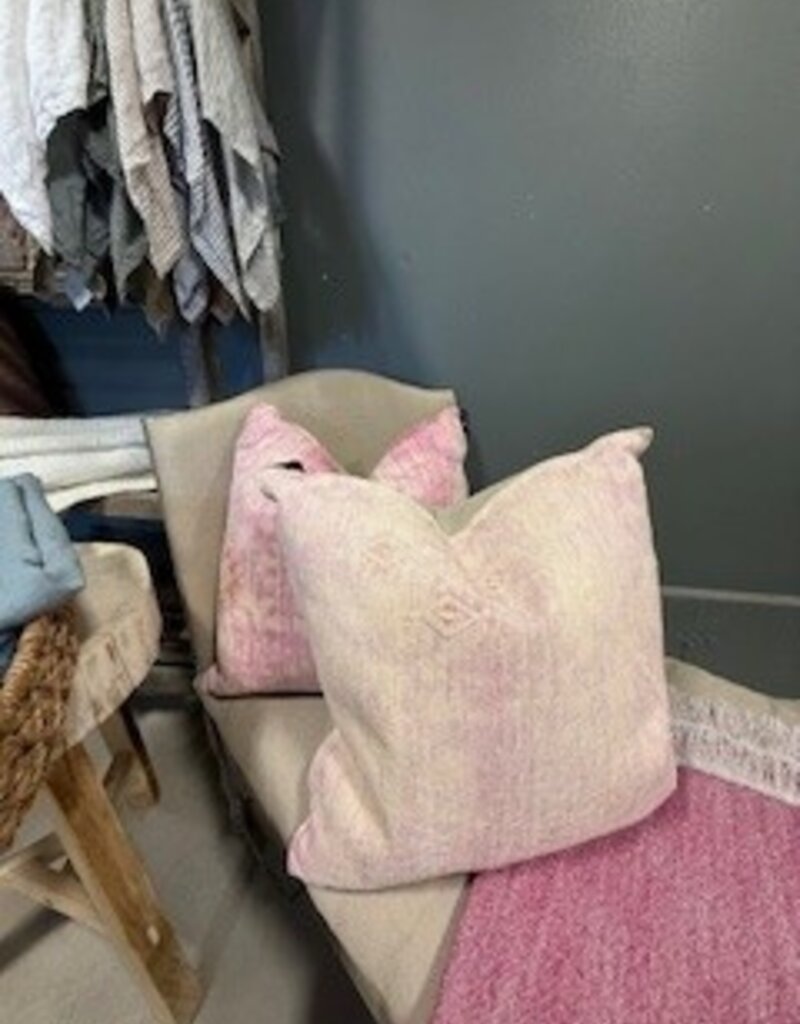 Pink Moroccan Cactus Silk Pillow with insert 22 x 22