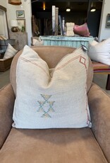 Cream Moroccan Cactus Silk Pillow with Insert 22 x 22