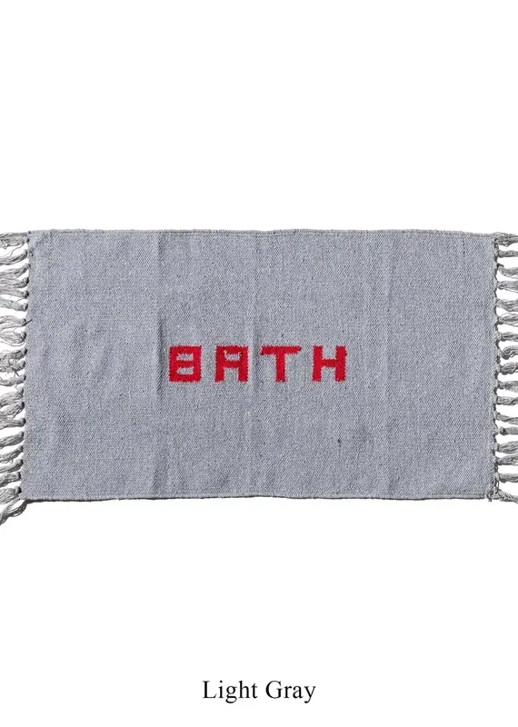 HANDLOOMED RECYCLE YARN BATH MAT Light Gray