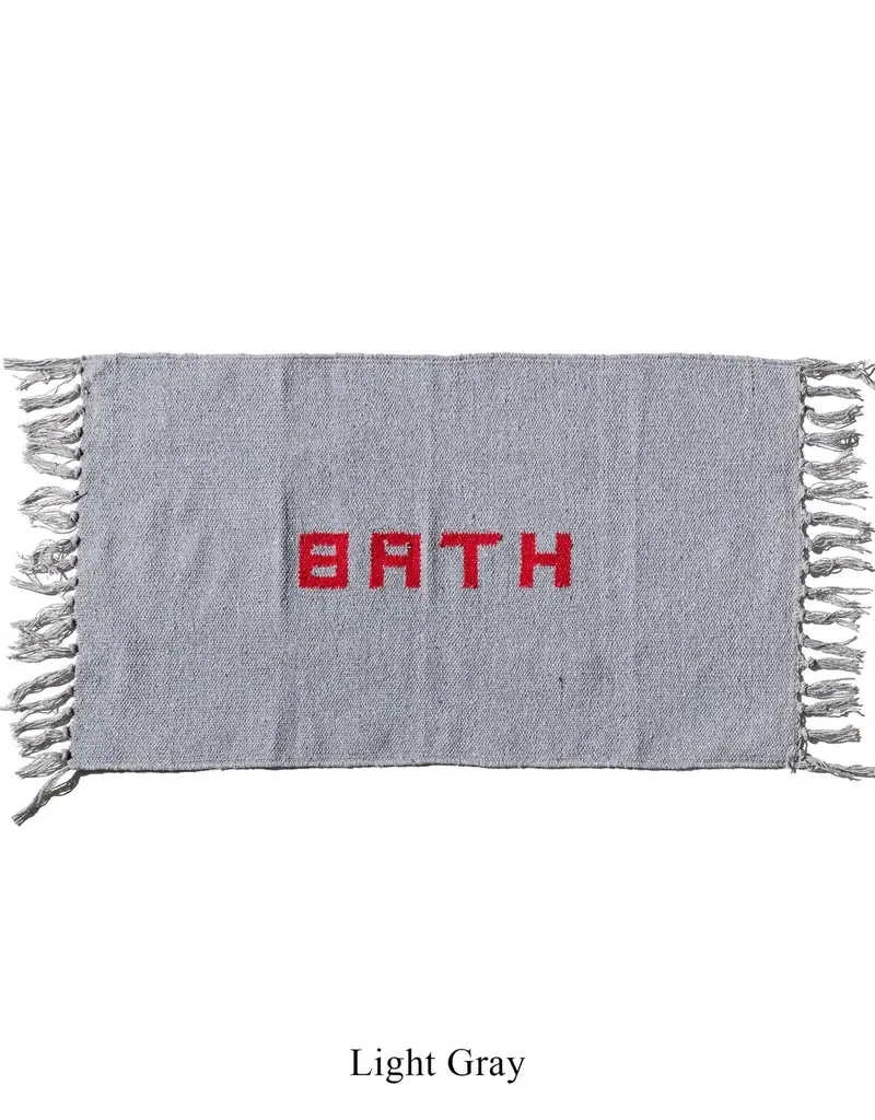 HANDLOOMED RECYCLE YARN BATH MAT Light Gray