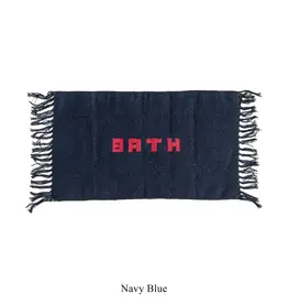 HANDLOOMED RECYCLE YARN BATH MAT Navy Blue