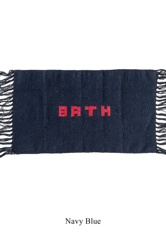 HANDLOOMED RECYCLE YARN BATH MAT Navy Blue