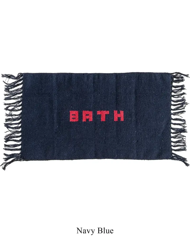 HANDLOOMED RECYCLE YARN BATH MAT Navy Blue