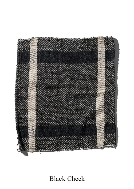 INDIA CLOTH Black Check 13.75 x 23.5