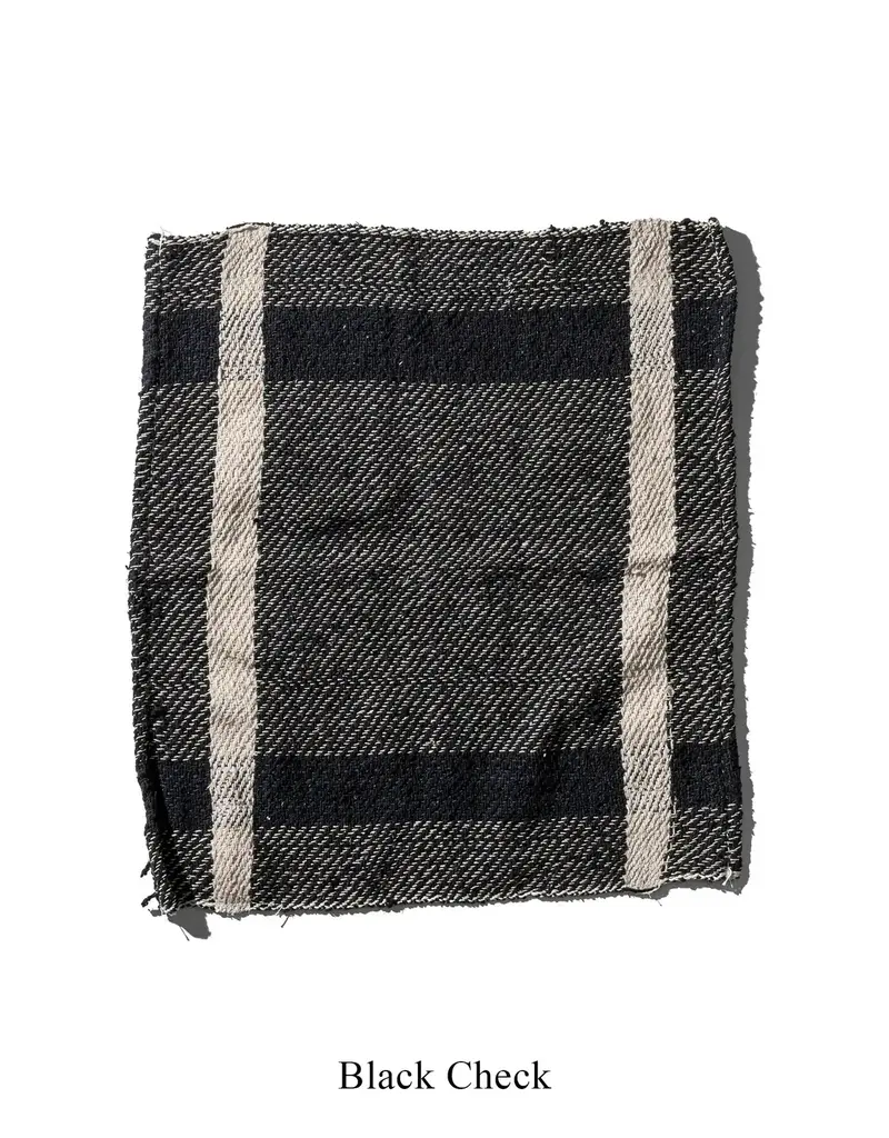 INDIA CLOTH Black Check 13.75 x 23.5