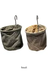VINTAGE TENT FABRIC HOOK BASKET Small