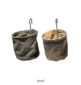 VINTAGE TENT FABRIC HOOK BASKET Small