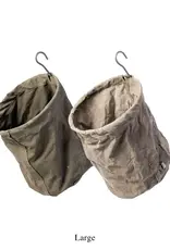 VINTAGE TENT FABRIC HOOK BASKET Large