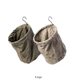 VINTAGE TENT FABRIC HOOK BASKET Large