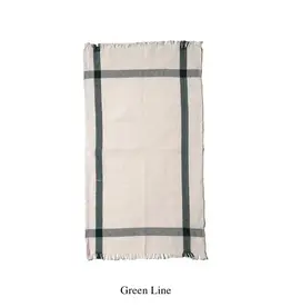 Cotton India Cloth w Green Stripe