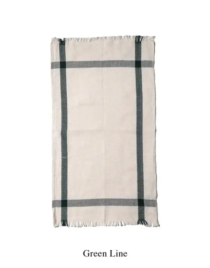 Cotton India Cloth w Green Stripe