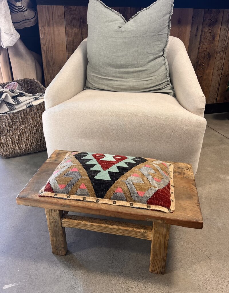 Foot Stool Bench with Vintage Kilim Uphostery SMALL - RT 10/25